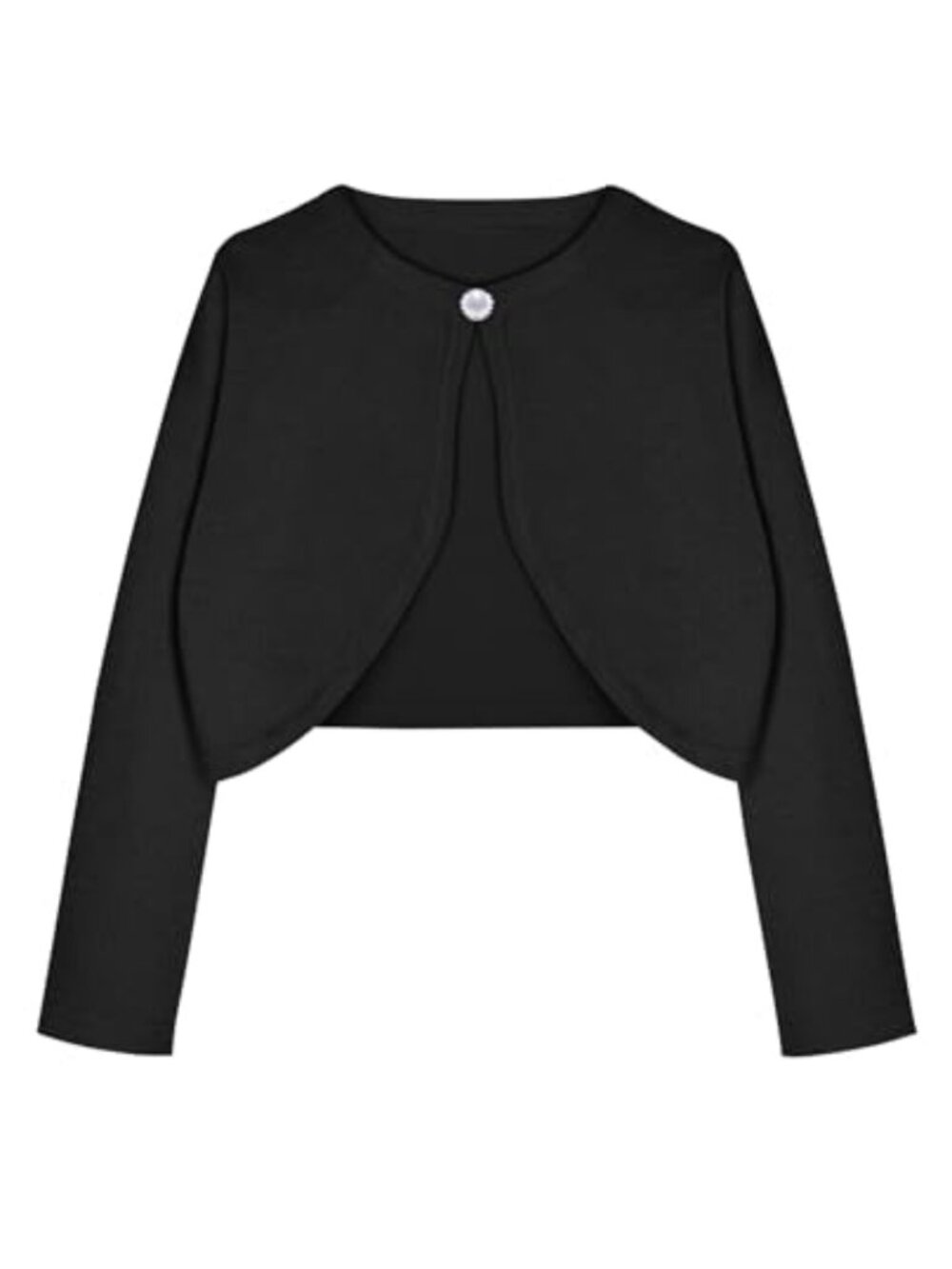 Kids Girls Knit Bolero Cardigan Shrug Long Sleeve Button Closure